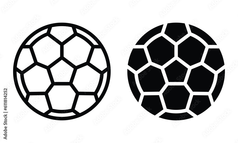 Naklejka premium Soccer icon with outline and glyph style.