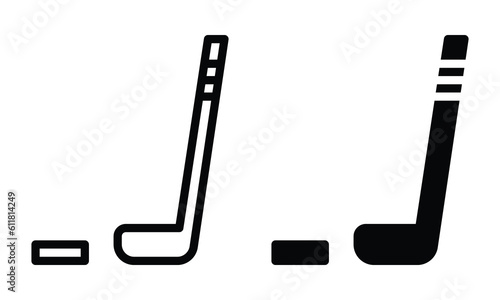 Hockey icon with outline and glyph style.