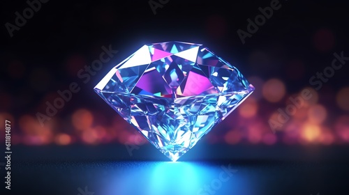 Highly Detailed Diamond Geometric Shape  generative ai