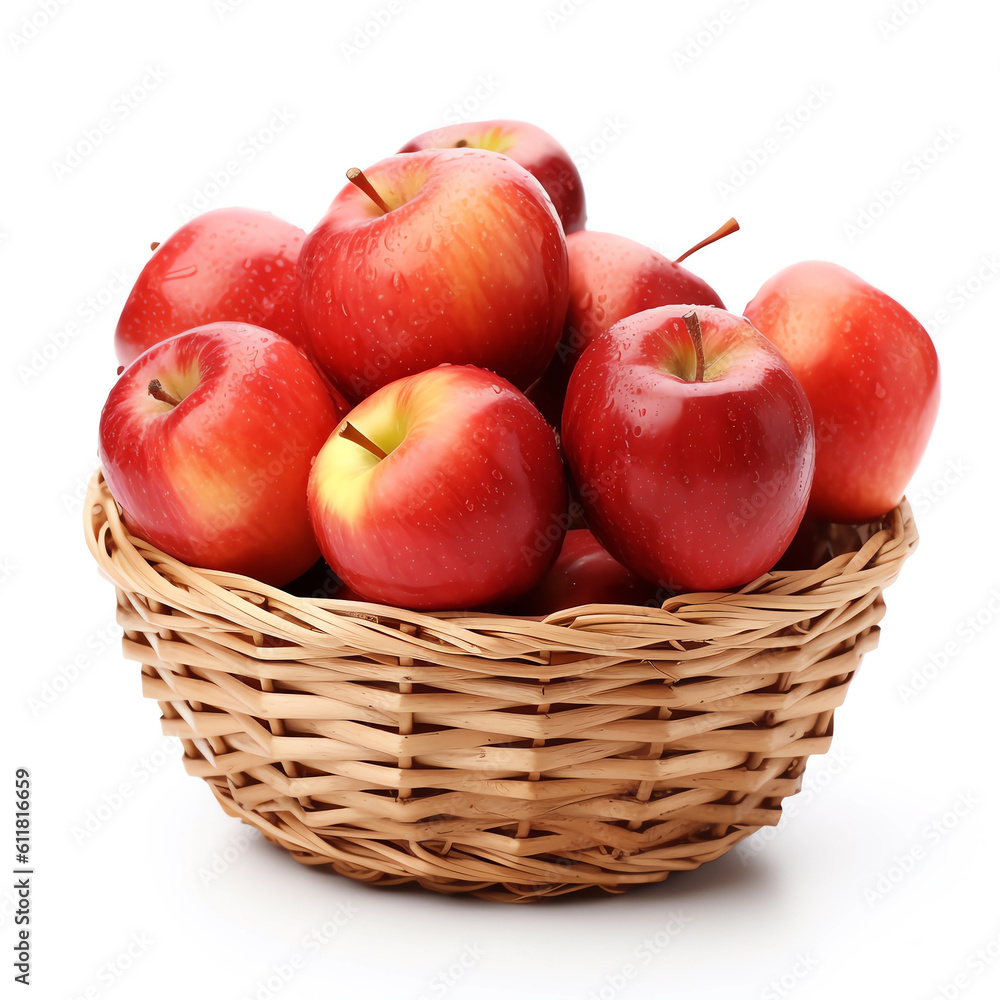 Fresh red apples in a basket Fresh red apples in a basket