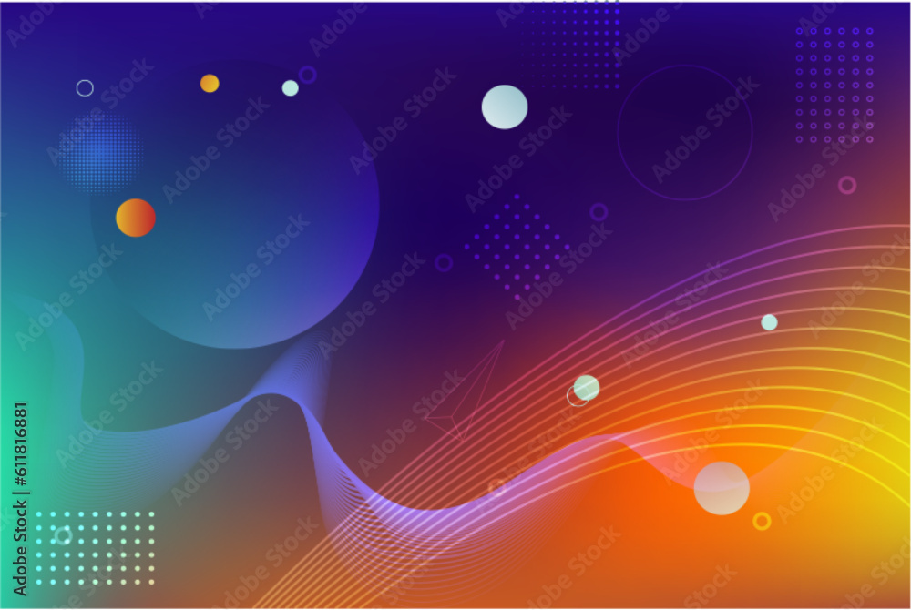 Obraz premium gradient wavy shapes abstract background