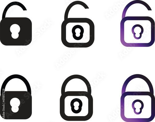padlock symbol icon vector desaign