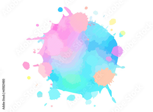 カラフルな絵の具が滲むイラスト
