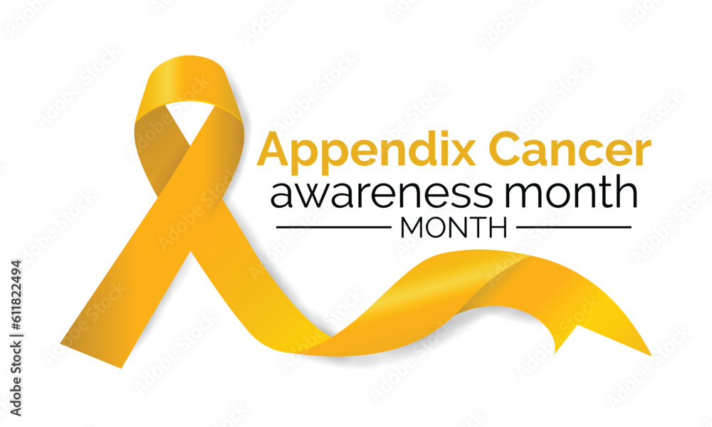  Appendix cancer awareness month. Calligraphy Poster Design. White background  - obrazy, fototapety, plakaty 