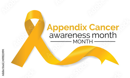  Appendix cancer awareness month. Calligraphy Poster Design. White background 