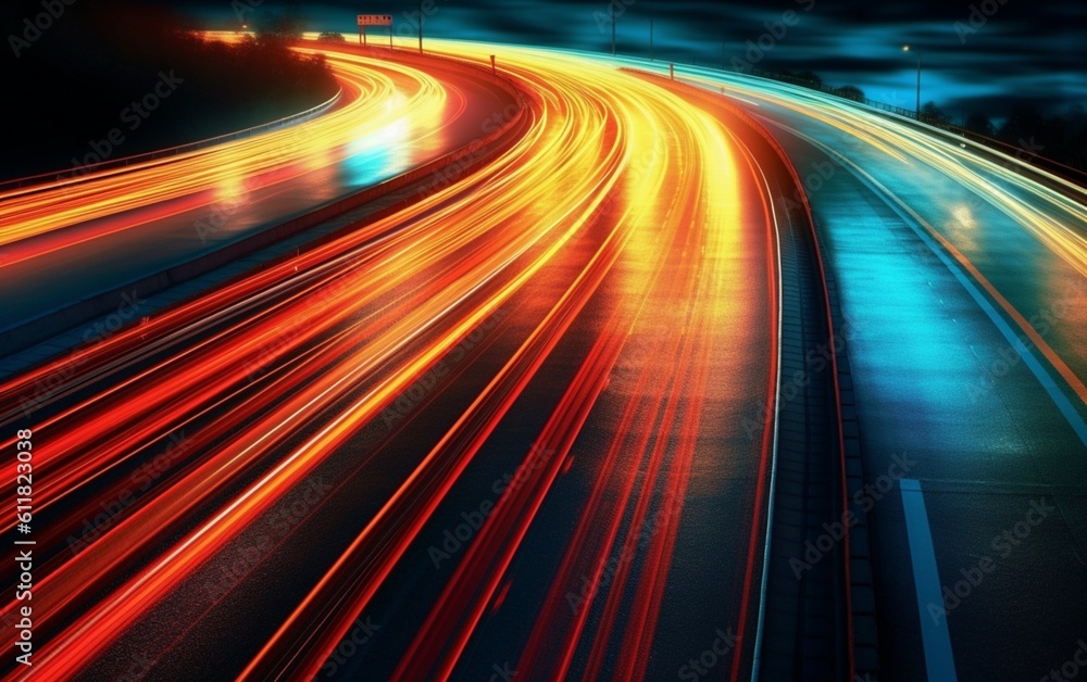 Night Rhythms: Mesmerizing Abstract Light Trails in the Urban Tapestry - High-Quality Wallpaper, Generative AI Night Rhythms: Mesmerizing Abstract Light Trails in the Urban Tapestry - High-Quality Wallpaper, Generative AI