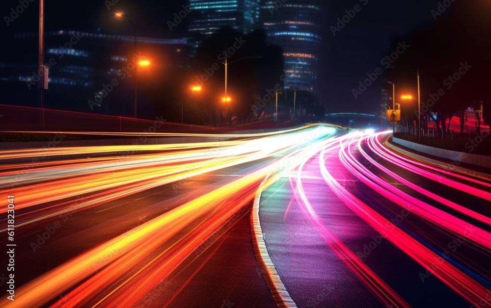 Night Rhythms: Mesmerizing Abstract Light Trails in the Urban Tapestry - High-Quality Wallpaper, Generative AI Night Rhythms: Mesmerizing Abstract Light Trails in the Urban Tapestry - High-Quality Wallpaper, Generative AI