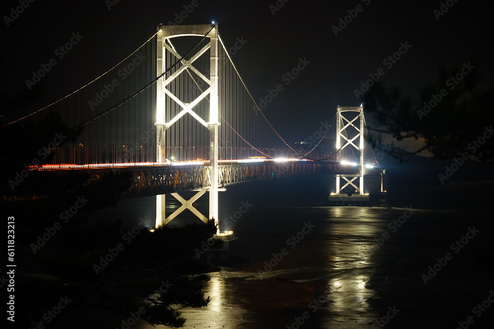 Night View of Oonaruto Bridge in-between Tokushima and Hyogo, Japan - 日本 兵庫 徳島 大鳴門橋 夜景