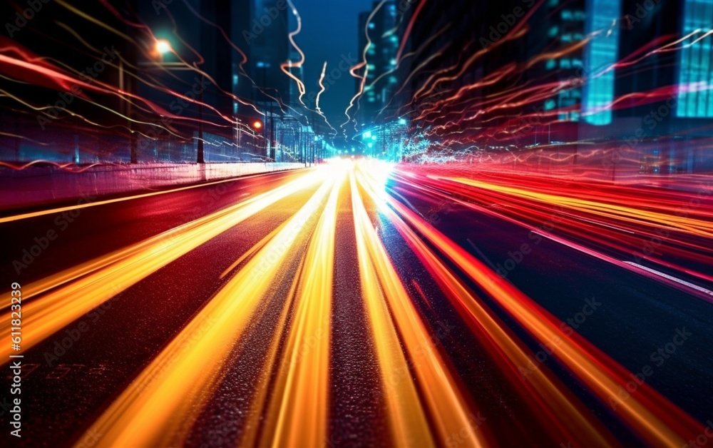 Night Rhythms: Mesmerizing Abstract Light Trails in the Urban Tapestry - High-Quality Wallpaper, Generative AI Night Rhythms: Mesmerizing Abstract Light Trails in the Urban Tapestry - High-Quality Wallpaper, Generative AI