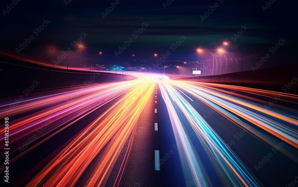 Night Rhythms: Mesmerizing Abstract Light Trails in the Urban Tapestry - High-Quality Wallpaper, Generative AI Night Rhythms: Mesmerizing Abstract Light Trails in the Urban Tapestry - High-Quality Wallpaper, Generative AI