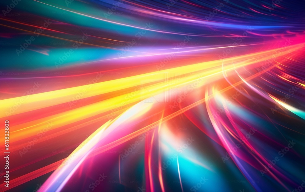 Dazzling Rainbow Spectrum: Mesmerizing Anamorphic Lens Flare Wallpaper in 8K, Dark Palette, Tightly Cropped Compositions, Cross-Processed Elegance, Generative AI