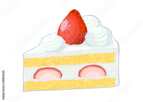 いちごのショートケーキのイラスト