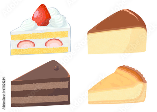 ケーキのセットイラスト