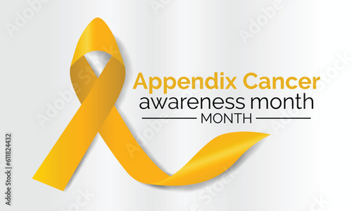  Appendix cancer awareness month. Calligraphy Poster Design. White background 