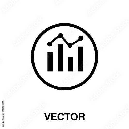 Bar chart Analytics vector illustration flat icon on white background..eps