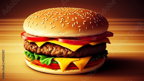 hamburger on a black background