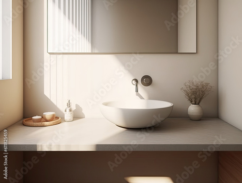 bathroom ceramic sink basin or wash basin and fauce. Generative AI