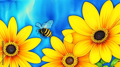 background with sunflowers
