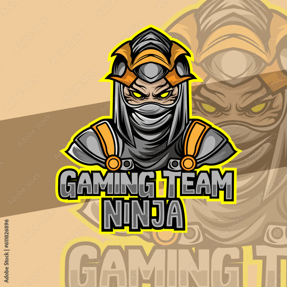 ninja in mask esport logo mascot design emblem mascot for sport Team. Concept style for badge, emblem and tshirt printing. angry ninja illustration for sport and esport team. ninja in mask esport logo mascot design emblem mascot for sport Team. Concept style for badge, emblem and tshirt printing. angry ninja illustration for sport and esport team.
