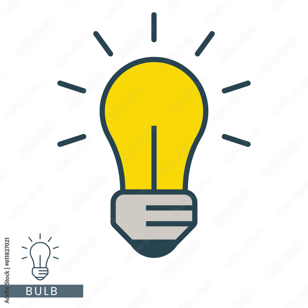 idea or lightbulb icon for apps or website idea or lightbulb icon for apps or website