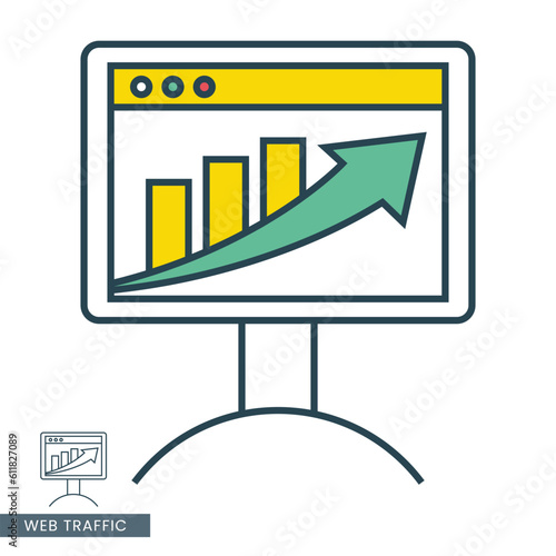 web traffic icon for apps or web