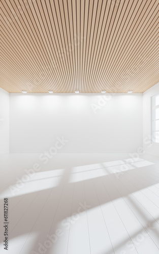 Wallpaper Mural Empty room with light comes in, 3d rendering. Torontodigital.ca