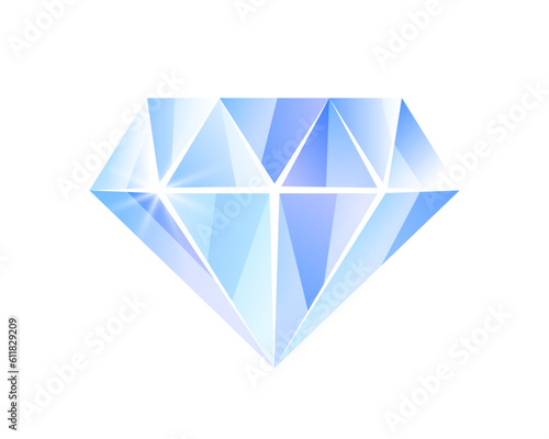 Sparkling geometric diamond. Gem jewel isolated. Brilliant gemstone vector eps illustration