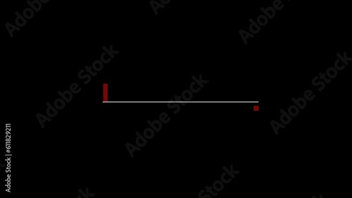 Red line element blank subtitle background animation, alpha channel