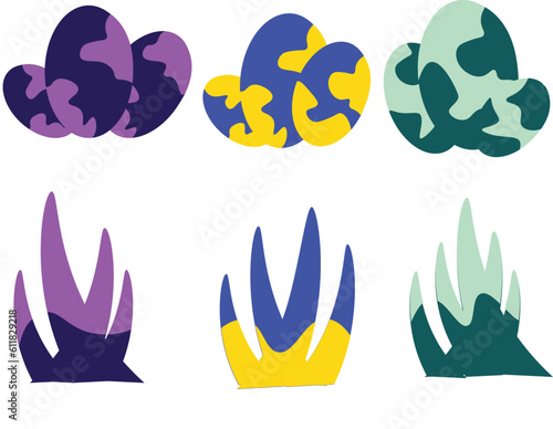 vector dinosaur eggs and ancient tusks