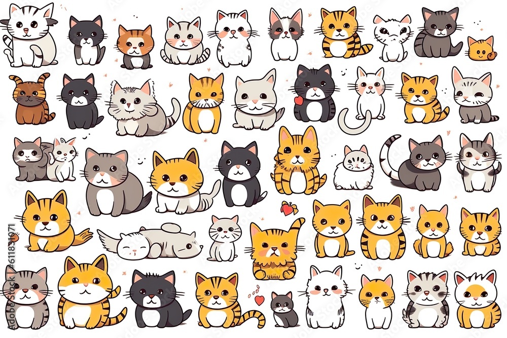 Set of playful cats. Сollection of various naughty cats in different styles. Funny Animals. World Cat day Vector illustration on white background.
Set of playful cats. Сollection of various naughty cats in different styles. Funny Animals. World Cat day Vector illustration on white background.