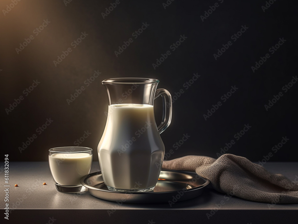 Fresh Milk on a Glass and Jug Isolated Photography AI generated Fresh Milk on a Glass and Jug Isolated Photography AI generated