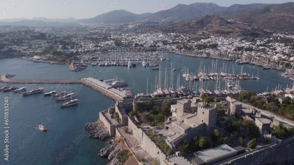 Awesome aerial view of Bodrum Castle and Bodrum Marina, Turkey Awesome aerial view of Bodrum Castle and Bodrum Marina, Turkey