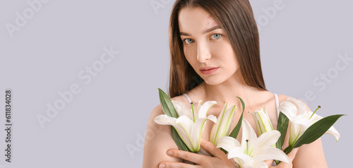 Pretty girl with white lili...