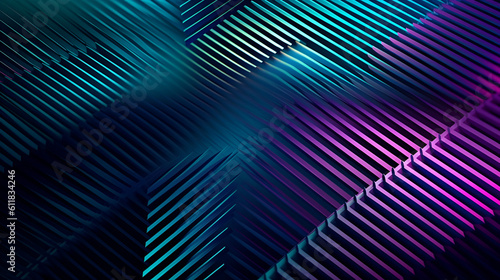 Purple and blue gradient abstract lines  Generative AI