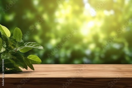 leaves on wooden table