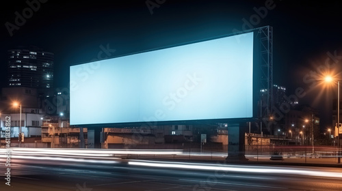 Digital Media Blank billboard , signboard for product advertisement .design. Generative Ai