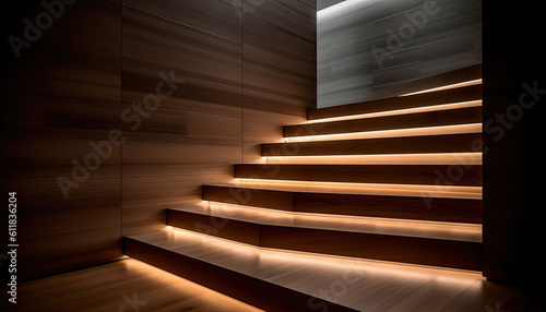 Minimalist Elegance: Modern Staircase Lighting Seamlessly Integrated for an Understated Residence