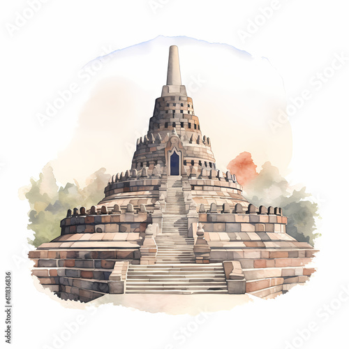 Borobudur Temple. Generative AI