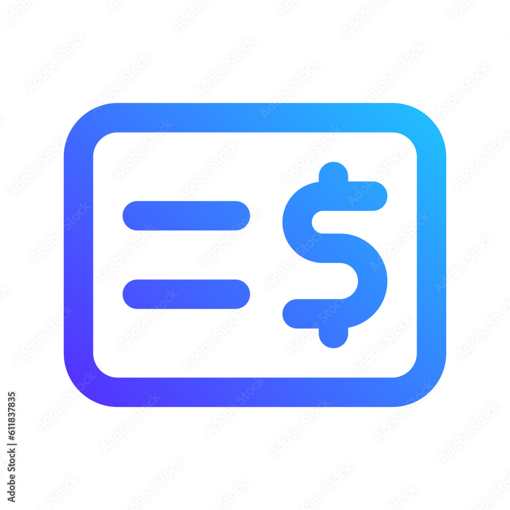 bank check gradient icon bank check gradient icon
