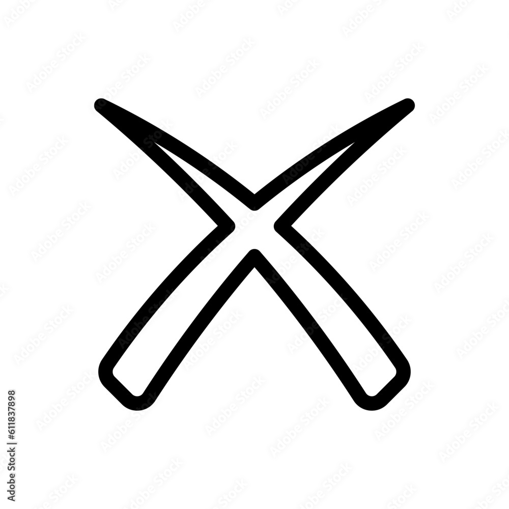 Wrong sign icon in trendy line style design. Vector graphic illustration. Wrong sign symbol for website, logo, app and interface design. Black icon Wrong sign icon in trendy line style design. Vector graphic illustration. Wrong sign symbol for website, logo, app and interface design. Black icon