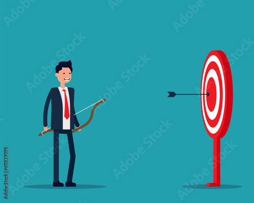 Business person with target successful. Business vector illustration conceot. photo