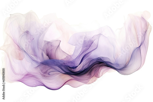 Photo an ethereal blend of violet and lavender gray abstract blooming shape, isolated
