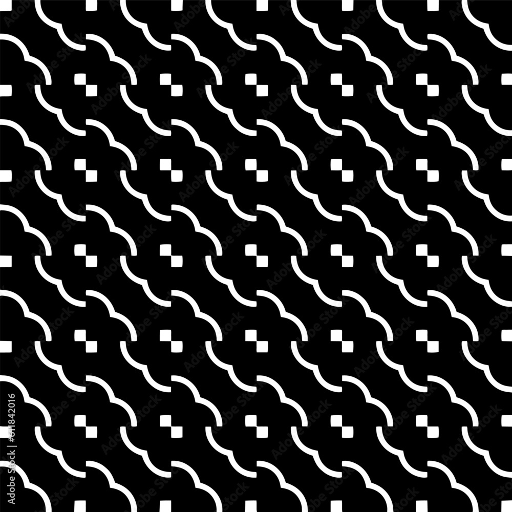 Background with abstract shapes. Black and white texture. Seamless monochrome repeating pattern for decor, fabric, cloth. Background with abstract shapes. Black and white texture. Seamless monochrome repeating pattern for decor, fabric, cloth.