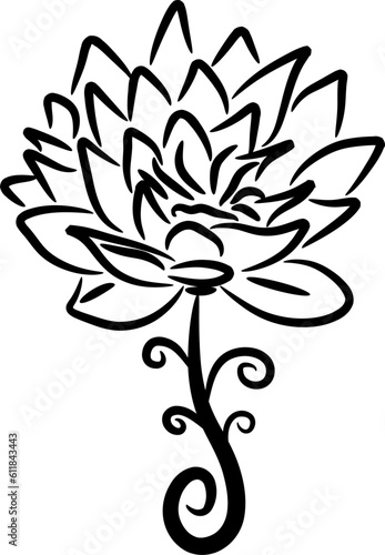 illustration and sketch design of a flower