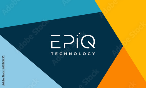 logotype, typography logo design named 'EPIQ' technology with colorful background