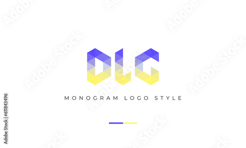 monogram logo initials letter D L G in mosaic style