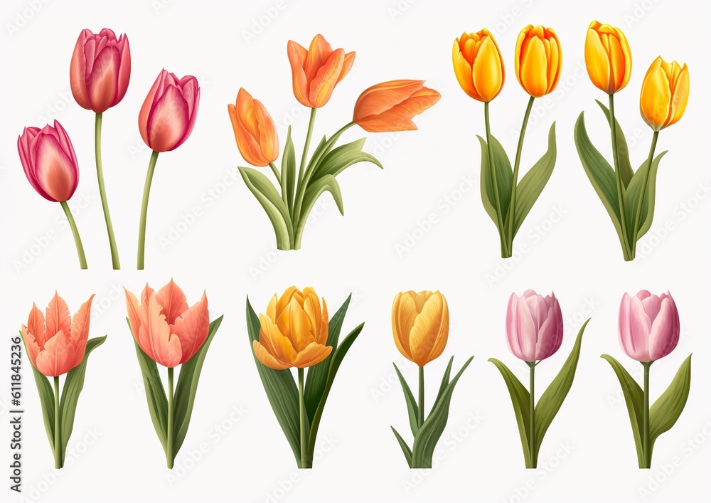 collection of tulip flowers collection of tulip flowers