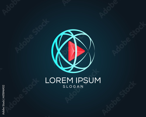 Modern technology network logo illustrations