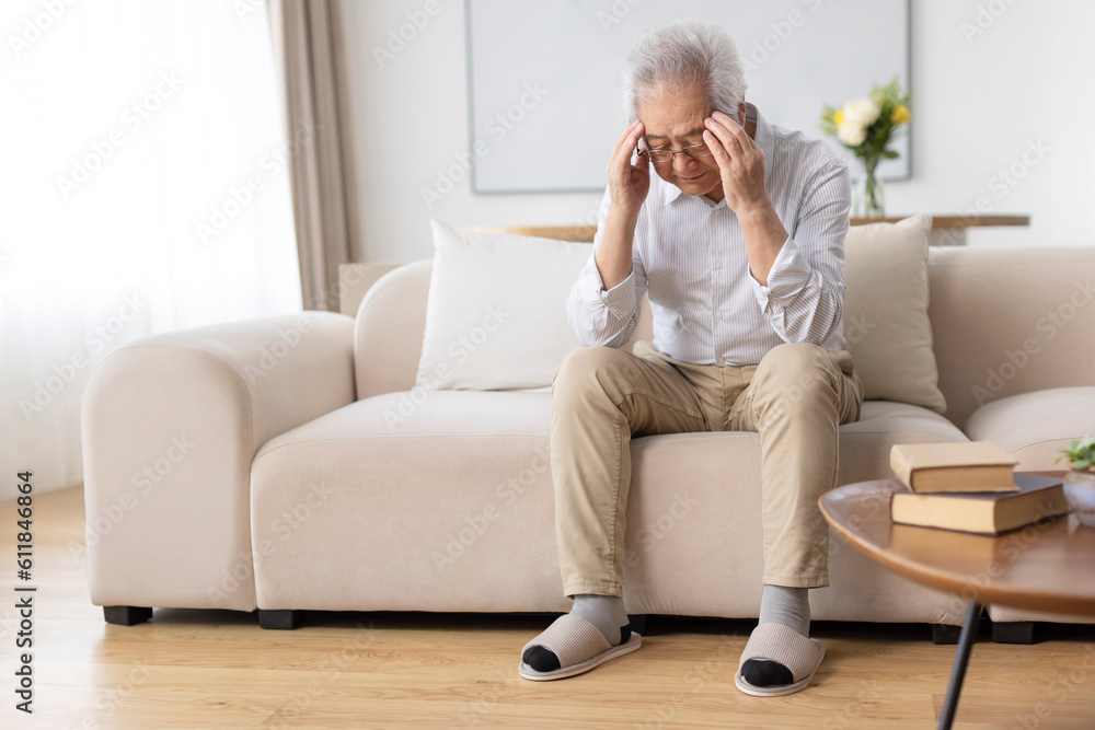 Senior man feeling unwell