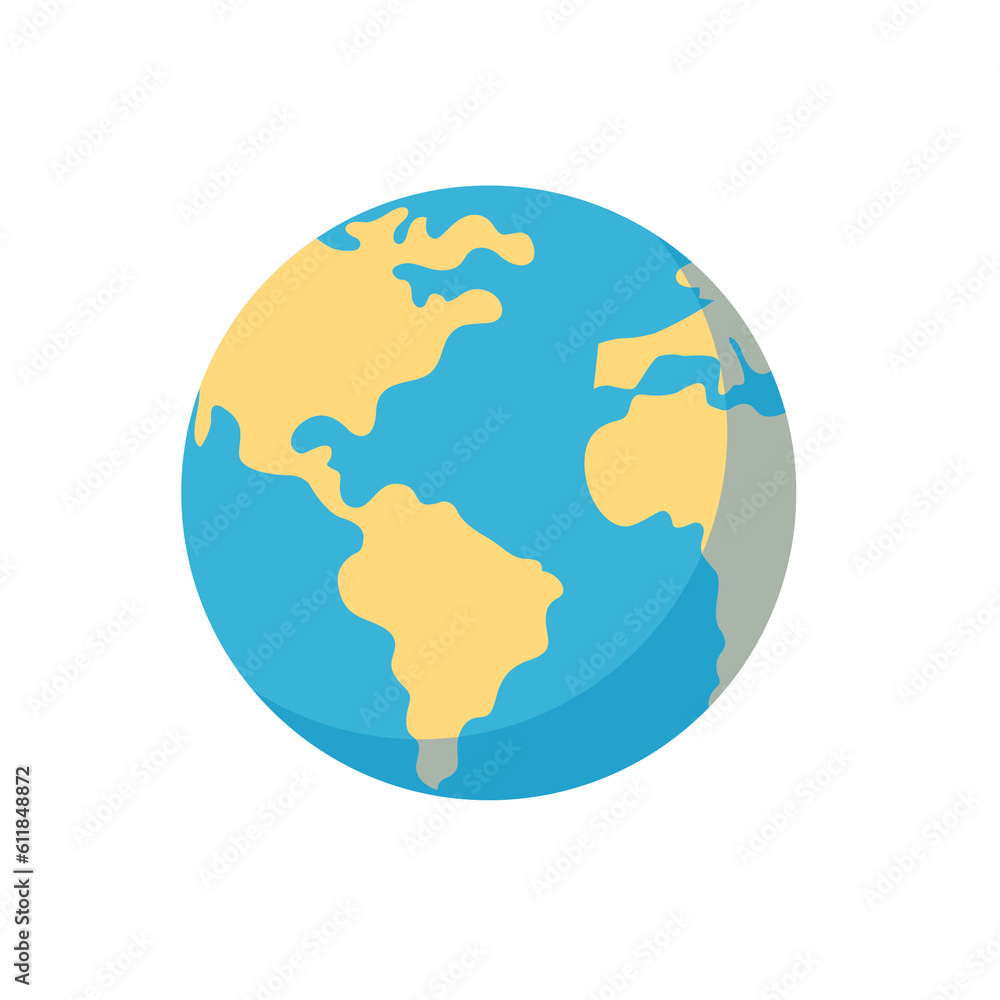 Flat Planet Earth Icon.  illustration for web, web and mobile banners, infographics.
